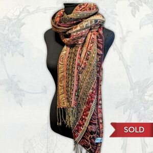 Pashmina Paisley & Fringe Scarf Shawl